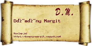 Dömény Margit névjegykártya