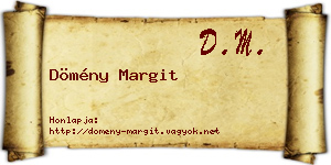 Dömény Margit névjegykártya